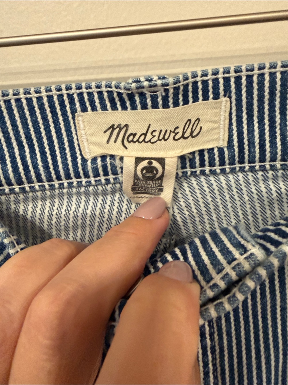 Madewell The Perfect Vintage Wide Leg Crop Jeans Blue Ink Railroad Stripe - Picture 3 of 8